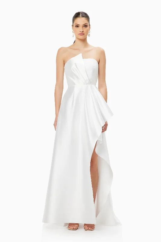 Party dress with belt -Protea Gown In White