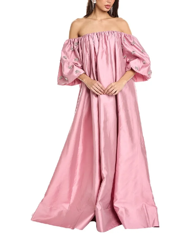 Dress for party theme ideas -Rachel Gilbert Violet Beaded Silk-Blend Gown