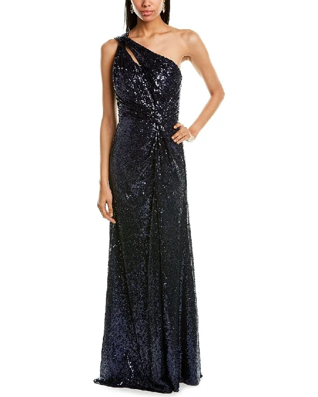 Party dress that expresses your vibe -Rene Ruiz Draped One-Shoulder Gown