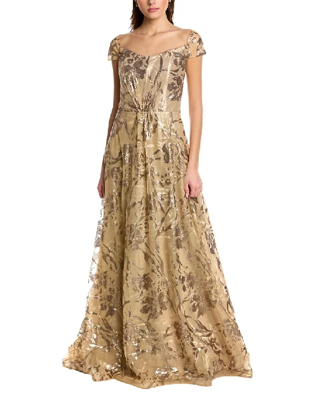 Dress for party petite women -Rene Ruiz Off-The-Shoulder Gown