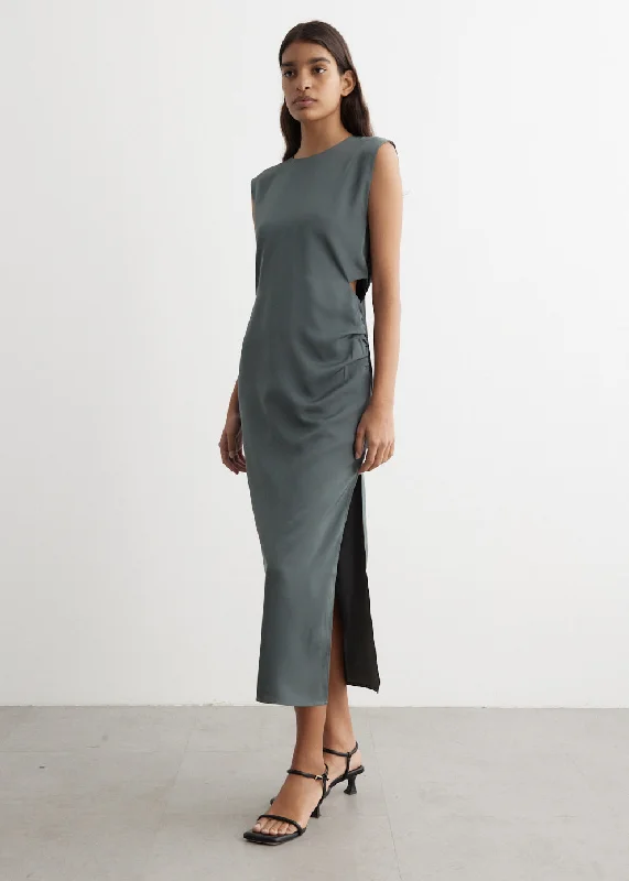Party dress with pockets details -Shift Cutout Dress
