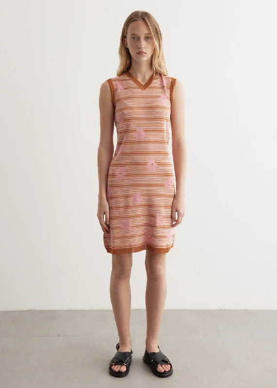 Party dress: day to night -Striped Flowers Dress
