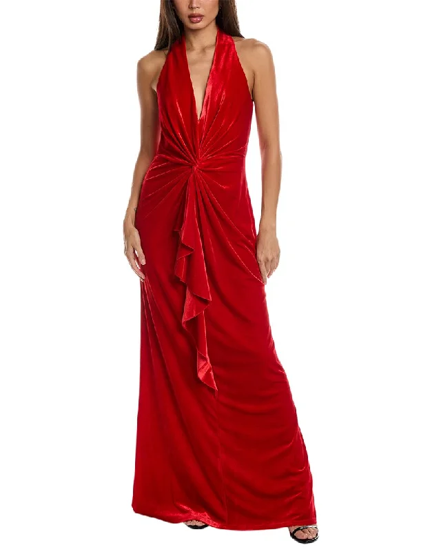 Party dress with statement sleeves -Tadashi Shoji Velvet Gown