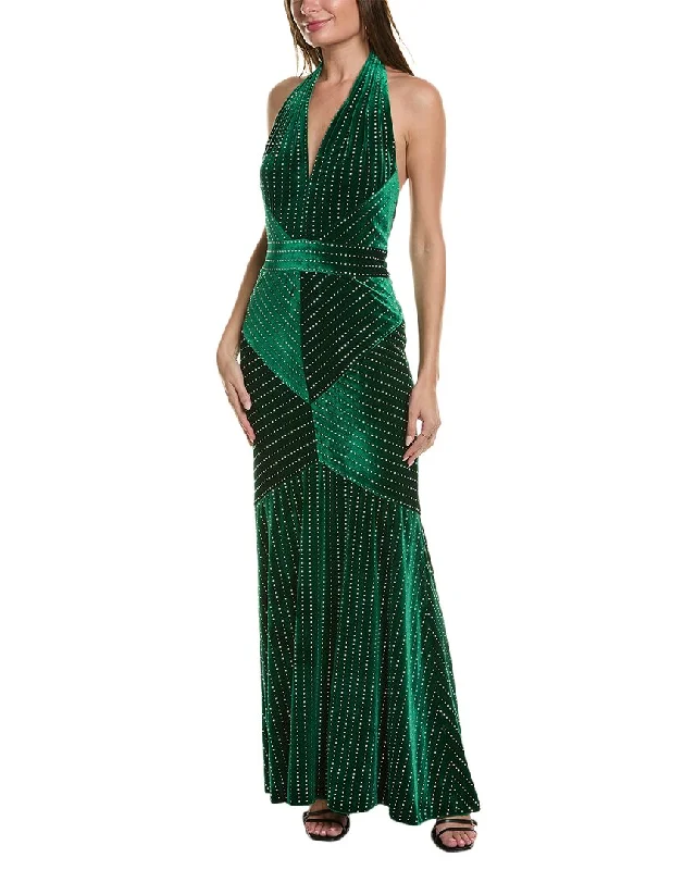 Dress for party celebratory event -Tadashi Shoji Velvet Rhinestone Gown
