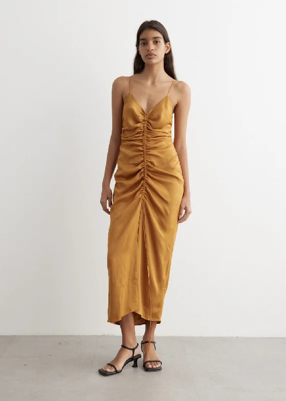 Dress for party semi-formal event -Temple Ruched Front Dress