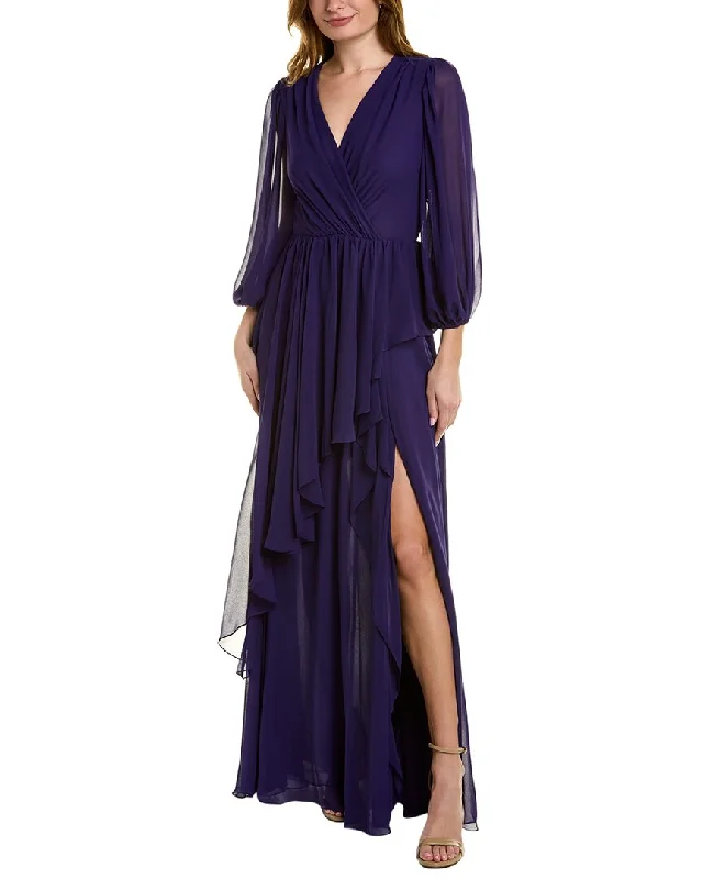 Party dress for destination party -Teri Jon by Rickie Freeman Chiffon Gown