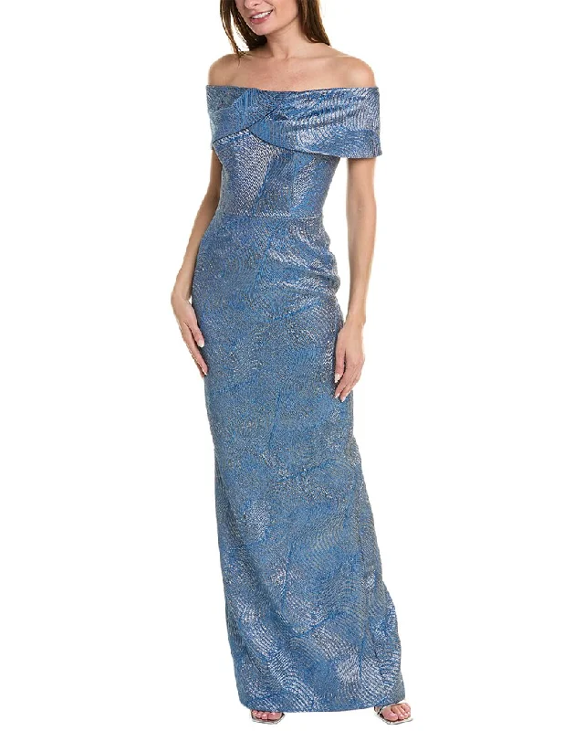 Party dress that supports a cause -Teri Jon by Rickie Freeman Metallic Jacquard Gown Party dress that supports a cause -Teri Jon by Rickie Freeman Metallic Jacquard Gown