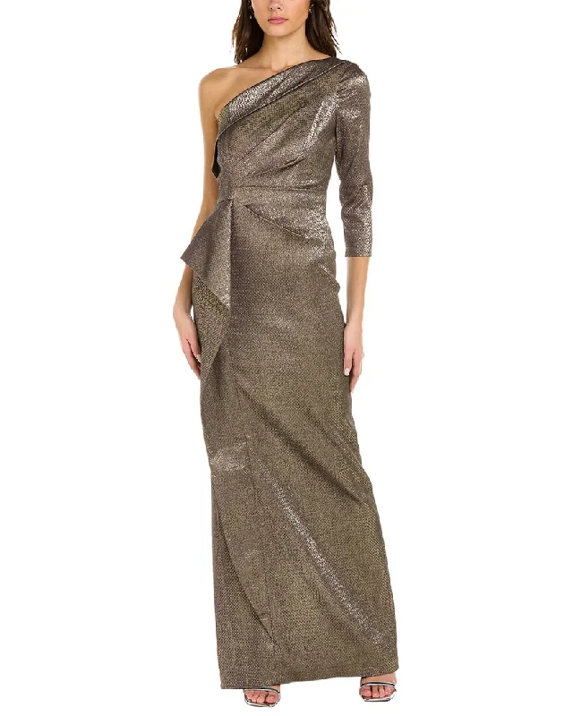 Party dress that is versatile -Teri Jon by Rickie Freeman One-Shoulder Column Gown
