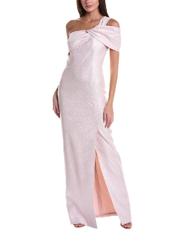 Party dress with abstract design -Teri Jon by Rickie Freeman One-Shoulder Gown