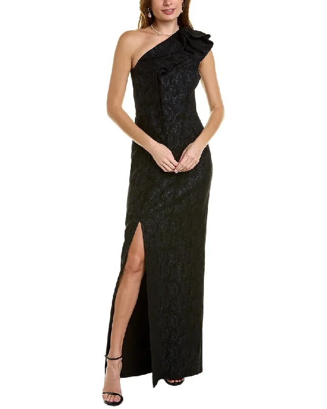 Party dress for rooftop party -Teri Jon by Rickie Freeman One-Shoulder Gown