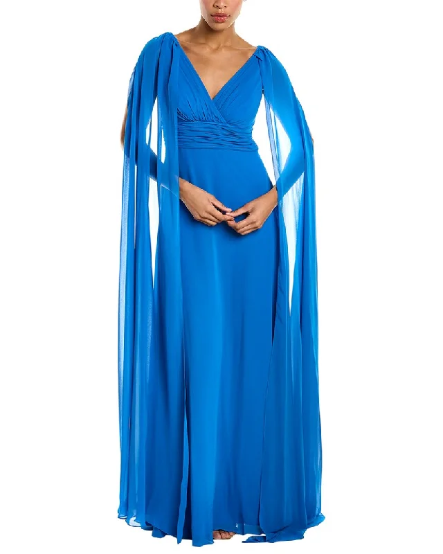 Party dress with stripes -Teri Jon Georgette Gown