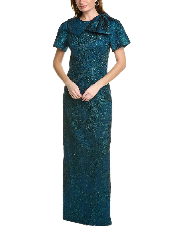 Party dress that reflects your style -Teri Jon Jacquard Column Gown