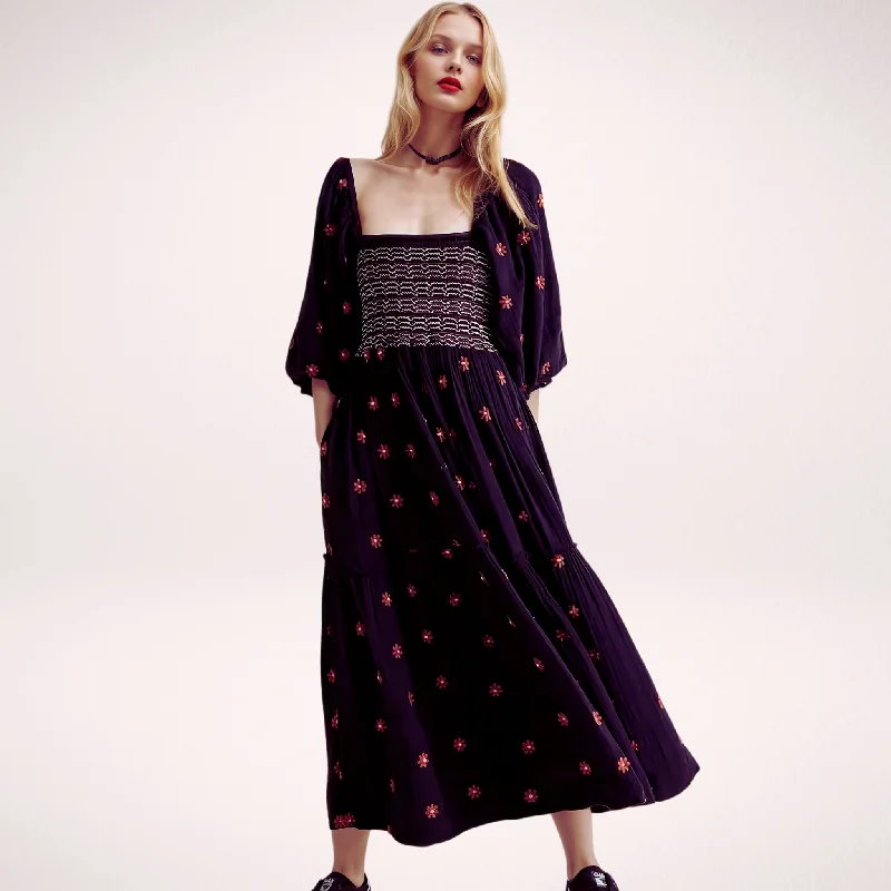 Party dress that is unique -THE BLACK DAHLIA MAXI
