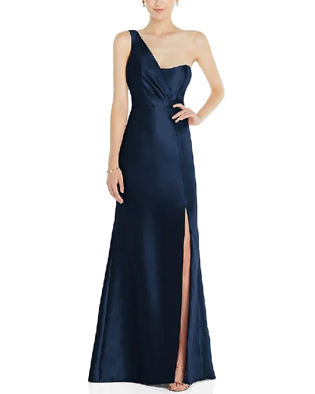 Dress for party convivial atmosphere -The Dessy Group Off-The-Shoulder Satin Trumpet Gown Dress for party convivial atmosphere -The Dessy Group Off-The-Shoulder Satin Trumpet Gown