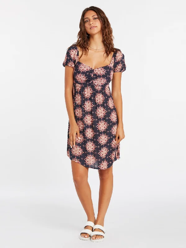 evening dress for innovation dinners-Thee Metallion Dress - Midnight Blue