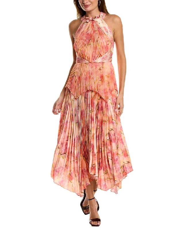 Dress for party under $50 -Theia Printed Charmeuse & Clip Dot Gown