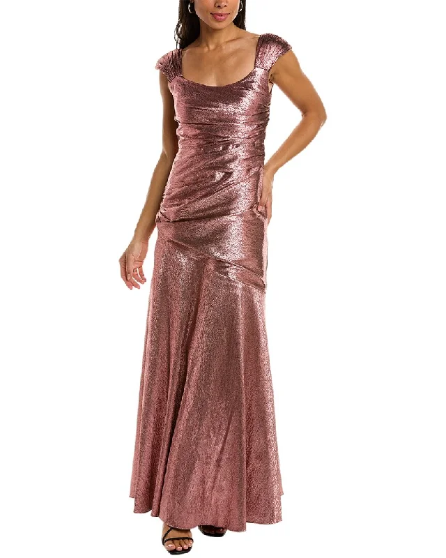 Party dress for an hourglass figure -Theia Santana Silk-Blend Gown