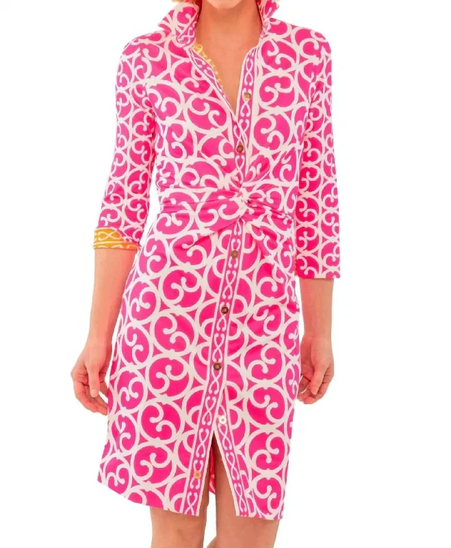 Party dress with fast shipping -Twist & Shout Dress - Heavens Gate In Pink
