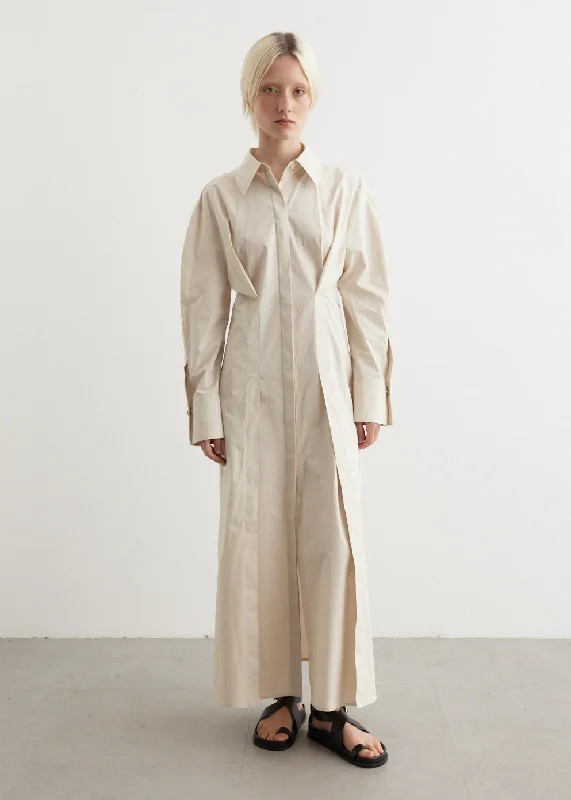 Party dress for rooftop party -Waisted Poplin Dress