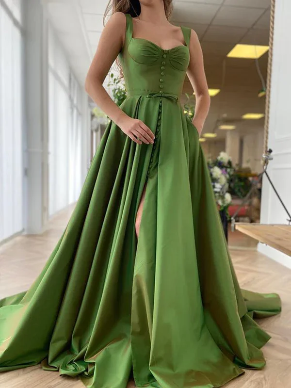 Prom dresses with floral patterns-A-Line/Princess Sweep/Brush Train Straps Sleeveless Satin Ruffles Dresses gh1838 Prom dresses with floral patterns-A-Line/Princess Sweep/Brush Train Straps Sleeveless Satin Ruffles Dresses gh1838