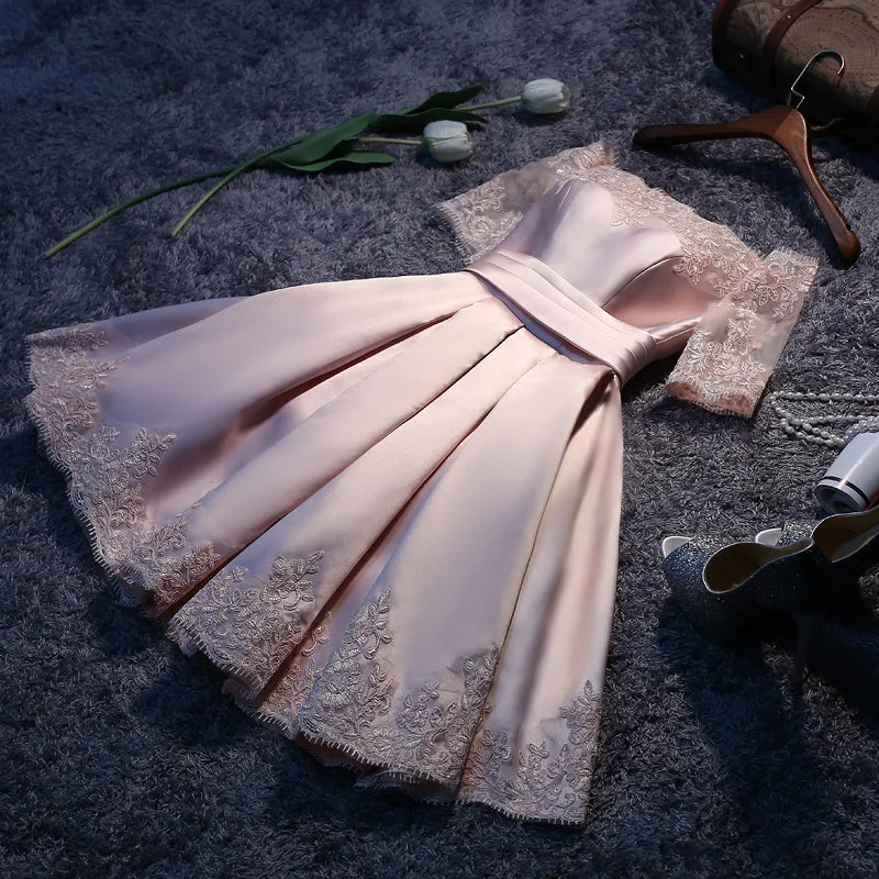 Prom dresses for autumn festivals-A-line satin lace short prom dress,homecoming dresses 7589 Prom dresses for autumn festivals-A-line satin lace short prom dress,homecoming dresses 7589