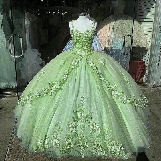 Formal prom dresses with dramatic flair-A-line Straps Ball Gown With Appliques Sweet 16 Dress Princess Quinceanera Dresses Lace Appliques Sweet 15 Party Prom Ball Gowns gh2022 Formal prom dresses with dramatic flair-A-line Straps Ball Gown With Appliques Sweet 16 Dress Princess Quinceanera Dresses Lace Appliques Sweet 15 Party Prom Ball Gowns gh2022