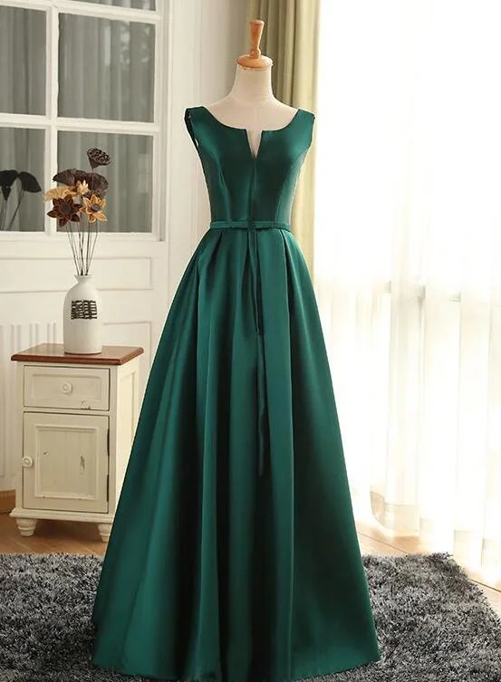 Sexy open-back gowns for prom-Beautiful Green Satin Long Simple Party Dress, Green Prom Dress gh408 Sexy open-back gowns for prom-Beautiful Green Satin Long Simple Party Dress, Green Prom Dress gh408