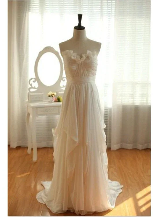Versatile prom dresses for every occasion-Beautiful Ivory Chiffon Simple Wedding Dress, Long Floor Length Beach Wedding Gowns gh591 Versatile prom dresses for every occasion-Beautiful Ivory Chiffon Simple Wedding Dress, Long Floor Length Beach Wedding Gowns gh591