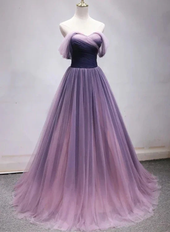 Simple, elegant prom dresses for all-Beautiful Tulle Gradient Long A-Line Formal Dress, Sweetheart Party Gown gh444 Simple, elegant prom dresses for all-Beautiful Tulle Gradient Long A-Line Formal Dress, Sweetheart Party Gown gh444