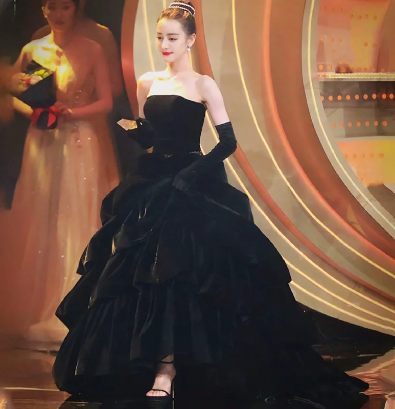 Prom dresses with feather accents-Black long A line ball gown dress fashion dress 10206 Prom dresses with feather accents-Black long A line ball gown dress fashion dress 10206