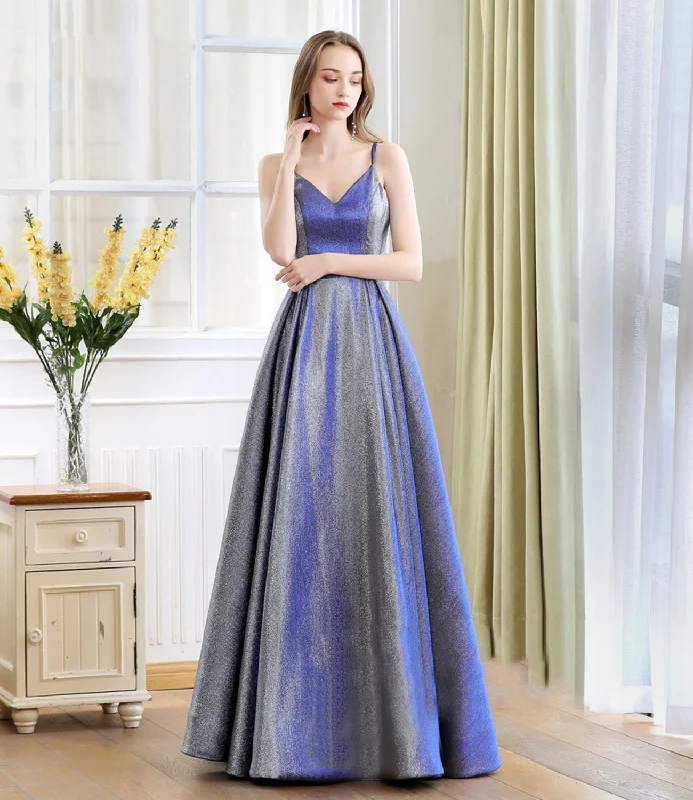Colorful prom dresses for a fun vibe-Blue satin long A line prom dress blue evening dress 10235 Colorful prom dresses for a fun vibe-Blue satin long A line prom dress blue evening dress 10235