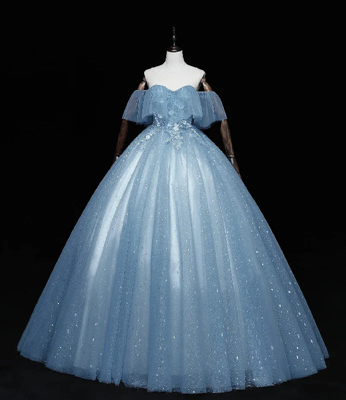 Pink satin prom dresses for a glamorous vibe-Blue tulle lace long ball gown dress A line formal dress 10461 Pink satin prom dresses for a glamorous vibe-Blue tulle lace long ball gown dress A line formal dress 10461