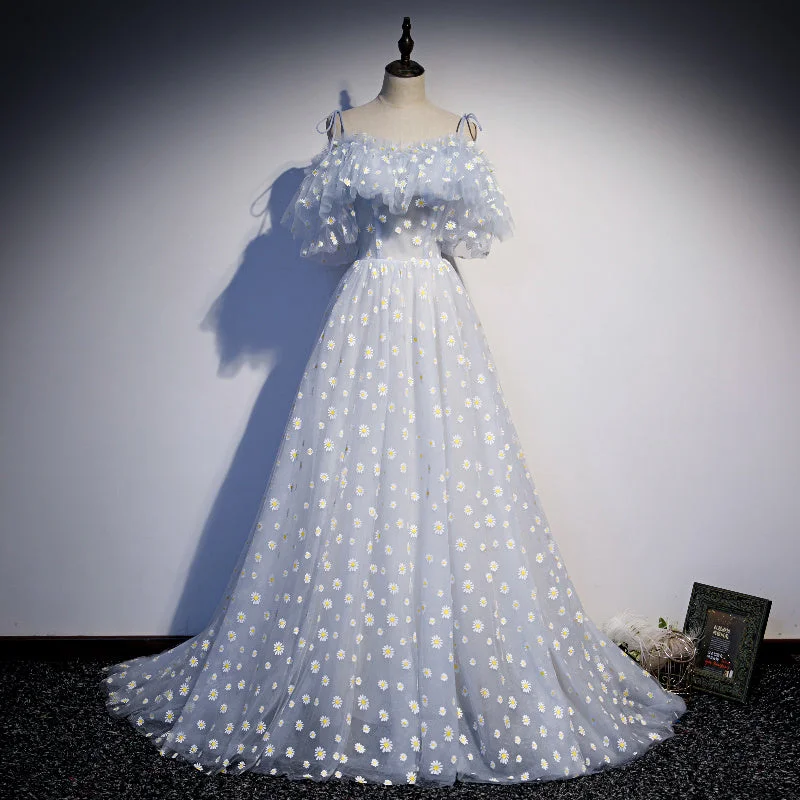 Prom dresses fashion trends-Blue tulle long A line prom dress blue evening ddress 8689 Prom dresses fashion trends-Blue tulle long A line prom dress blue evening ddress 8689