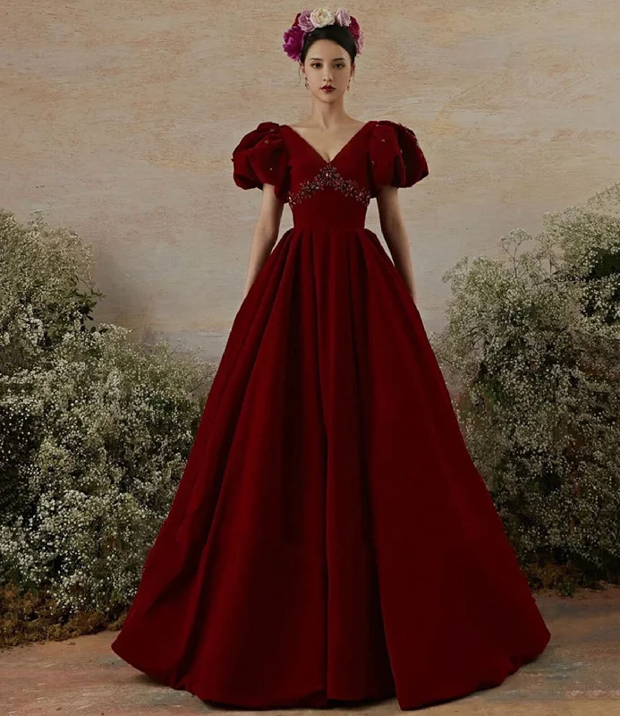 Elegant white prom dresses for sophistication-Burgundy velvet long prom dress evening gown 10239 Elegant white prom dresses for sophistication-Burgundy velvet long prom dress evening gown 10239