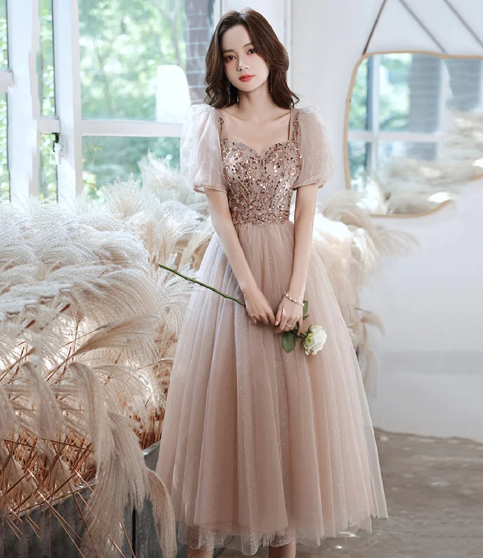 Prom dresses with leather jacket-Champagne tulle beads short prom dress homecoming dress 8989 Prom dresses with leather jacket-Champagne tulle beads short prom dress homecoming dress 8989