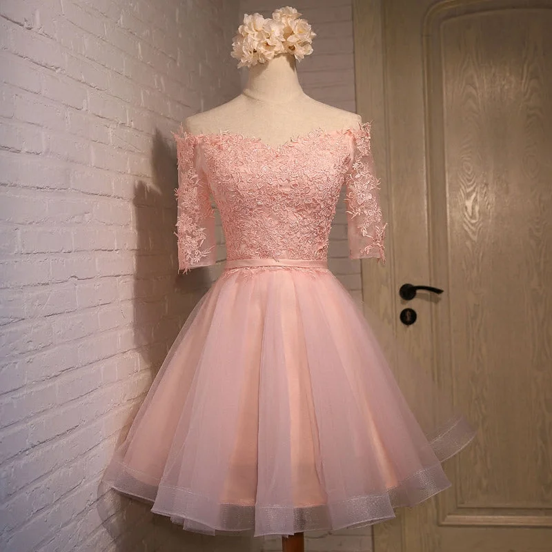 Prom dresses for cocktail parties-Charming A-line tulle short prom dress,homecoming dresses 7670
