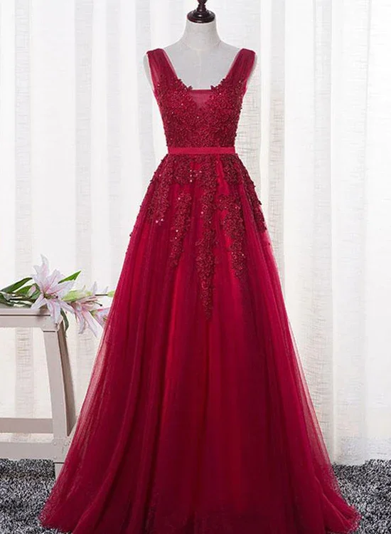 Bright blue prom dresses for a fresh vibe-Charming Wine Red Bridesmaid Dress, Lace V-Neckline Party Gown gh541 Bright blue prom dresses for a fresh vibe-Charming Wine Red Bridesmaid Dress, Lace V-Neckline Party Gown gh541