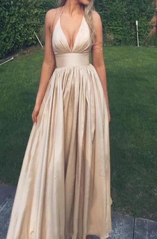 Gorgeous prom dresses with feather details-Cheap Princess/A-Line Halter Taffeta Champagne Prom Dresses gh1100 Gorgeous prom dresses with feather details-Cheap Princess/A-Line Halter Taffeta Champagne Prom Dresses gh1100