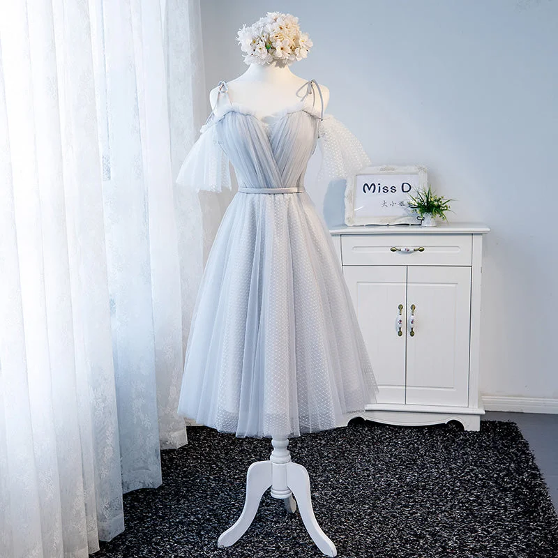Gorgeous multi-color prom dresses-Cute gray tulle short prom dress, homecoming dress 7991 Gorgeous multi-color prom dresses-Cute gray tulle short prom dress, homecoming dress 7991