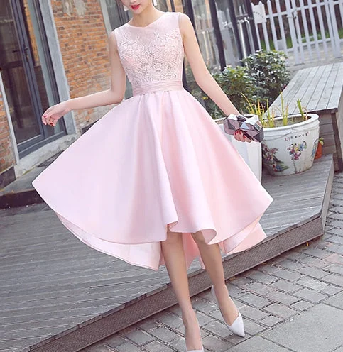 Prom dresses for casual wear-Cute lace high low prom dress, homecoming dresses 7641 Prom dresses for casual wear-Cute lace high low prom dress, homecoming dresses 7641