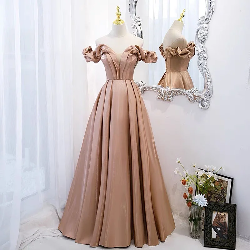 Stylish satin prom dresses for luxe appeal-Cute satin long A line prom dress evening gown 10072 Stylish satin prom dresses for luxe appeal-Cute satin long A line prom dress evening gown 10072