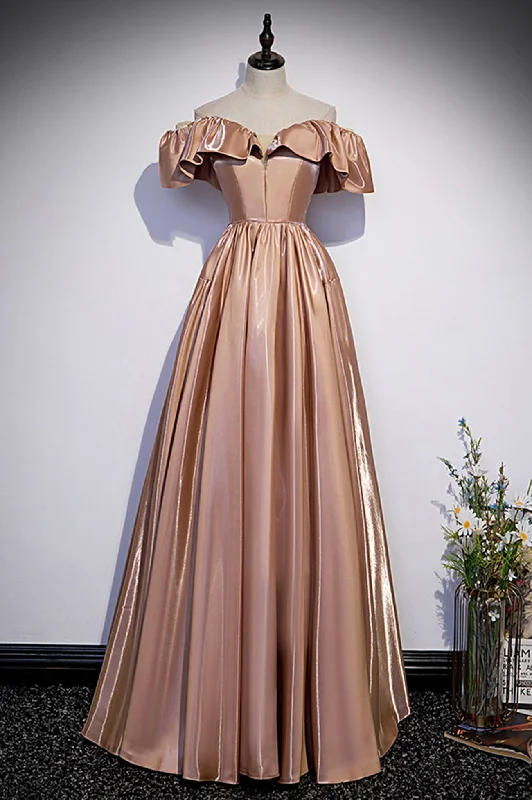 Formal prom gowns for high-end events-Cute satin long prom dress A line evening gown 10179 Formal prom gowns for high-end events-Cute satin long prom dress A line evening gown 10179