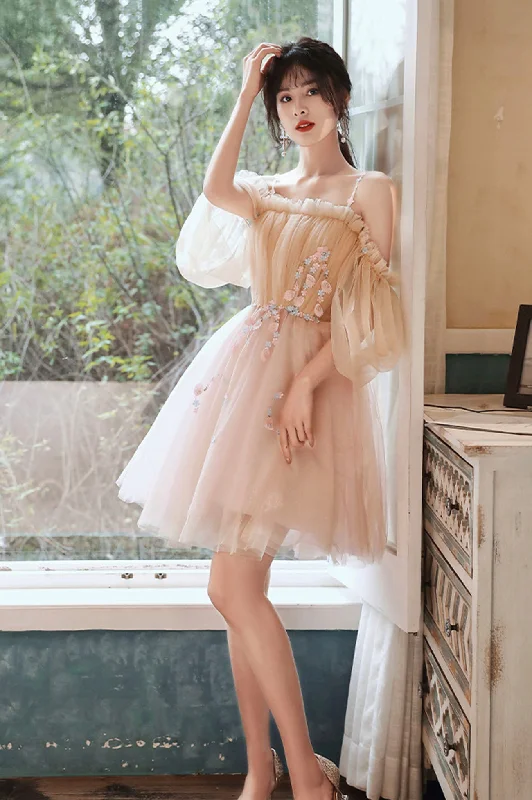 Best prom dresses for 2023-Cute tulle applique short prom dress homecoming dress 10608 Best prom dresses for 2023-Cute tulle applique short prom dress homecoming dress 10608
