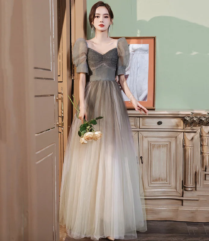 Fresh floral prom dresses for a vibrant style-Cute tulle beads long A line prom dress evening gown 10060 Fresh floral prom dresses for a vibrant style-Cute tulle beads long A line prom dress evening gown 10060
