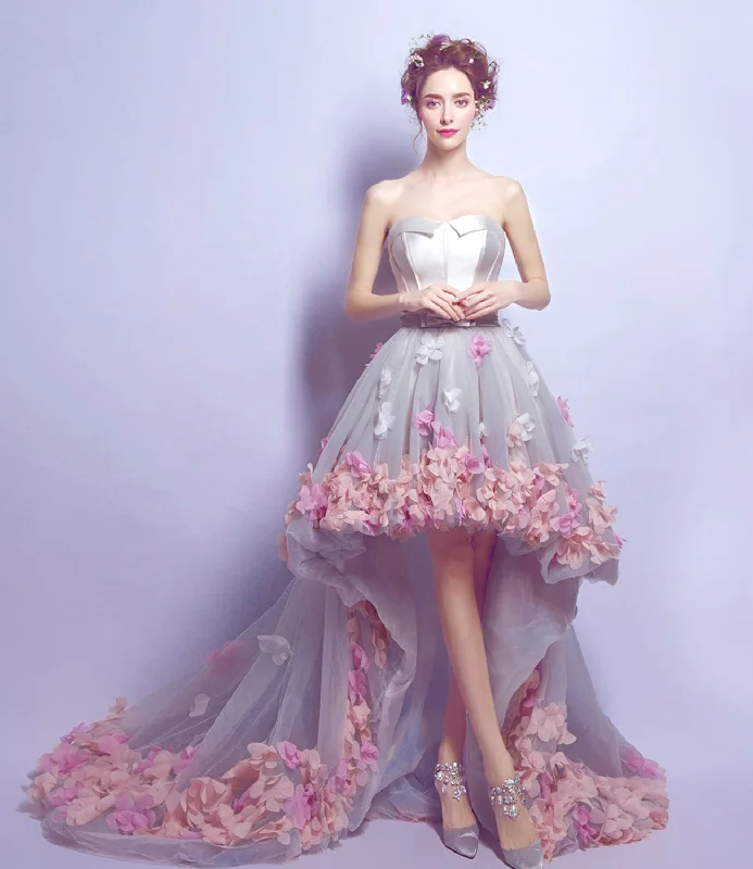 Tulle prom dresses for a princess look-Cute tulle high low prom dress white evening dress 8899 Tulle prom dresses for a princess look-Cute tulle high low prom dress white evening dress 8899