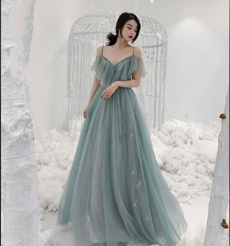 Lace back prom dresses for added elegance-Cute tulle long A ine prom dress evening gown 10137 Lace back prom dresses for added elegance-Cute tulle long A ine prom dress evening gown 10137