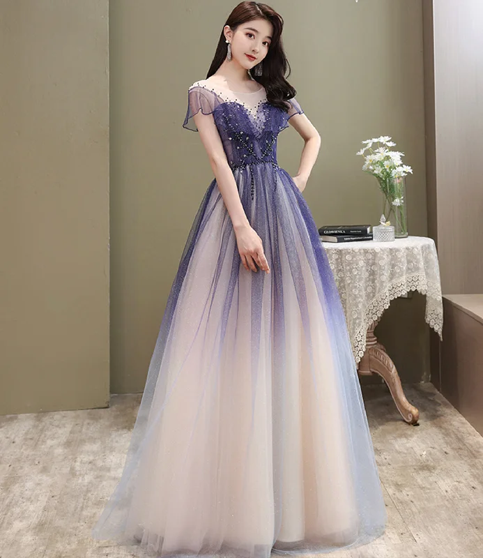 Prom dresses for summer weddings-Cute tulle long A line prom dress cute evening dress 8666 Prom dresses for summer weddings-Cute tulle long A line prom dress cute evening dress 8666