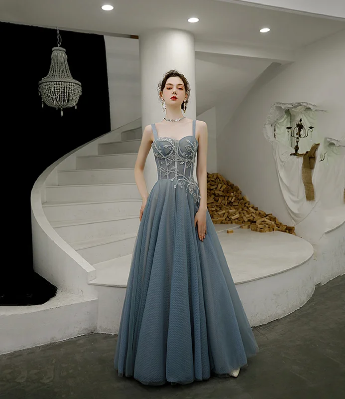 Satin prom dresses for luxurious feel-Cute tulle long A line prom dress evening dress 8561 Satin prom dresses for luxurious feel-Cute tulle long A line prom dress evening dress 8561