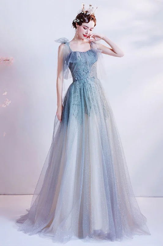 Affordable prom dresses in every color-Cute tulle long A line prom dress evening dress 8703 Affordable prom dresses in every color-Cute tulle long A line prom dress evening dress 8703
