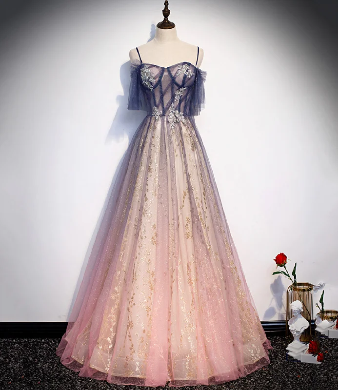 Sleek black prom dresses for a chic appearance-Cute tulle long A line prom dress evening dress 8712 Sleek black prom dresses for a chic appearance-Cute tulle long A line prom dress evening dress 8712